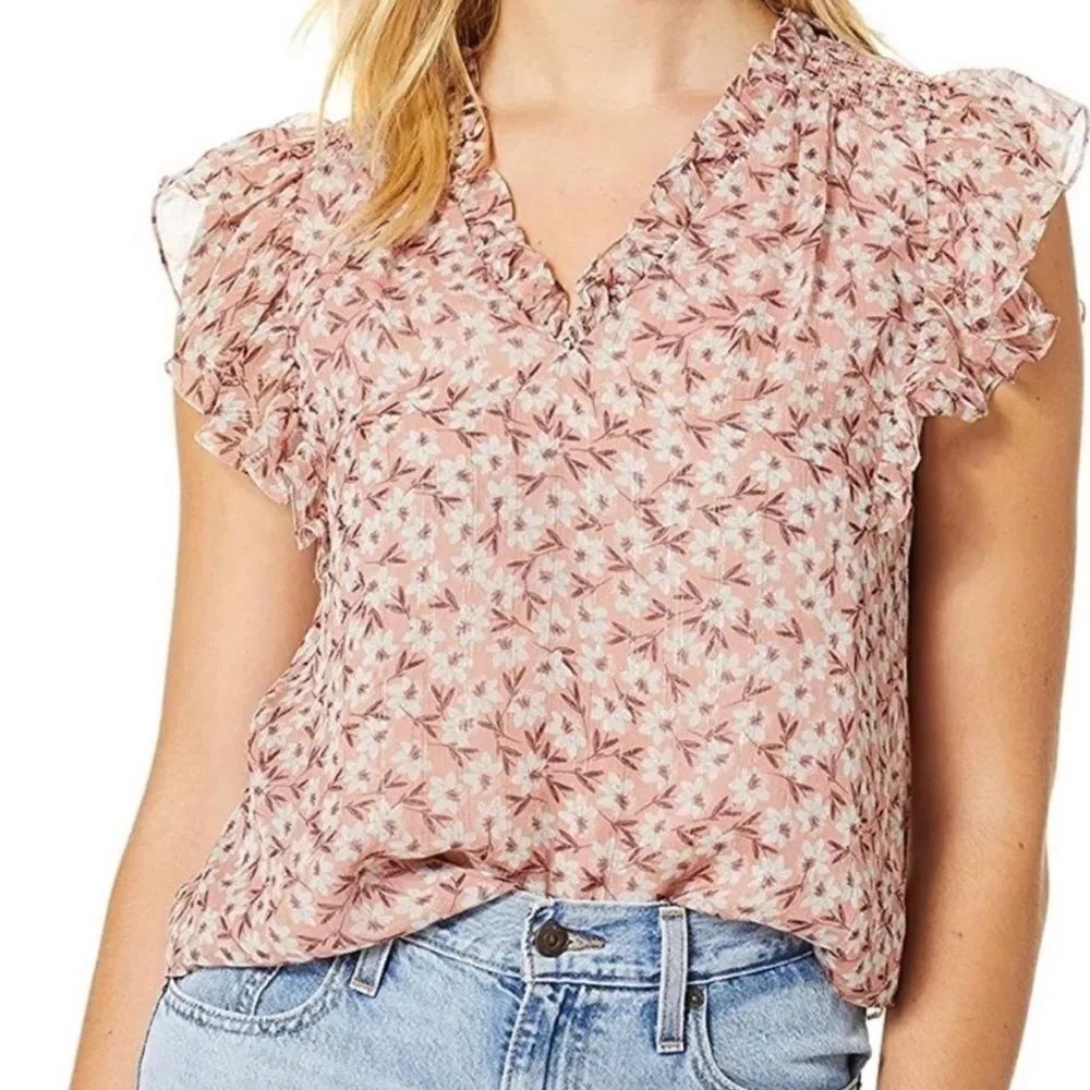 Rebecca Taylor silk Pink Floral Blouse size 6